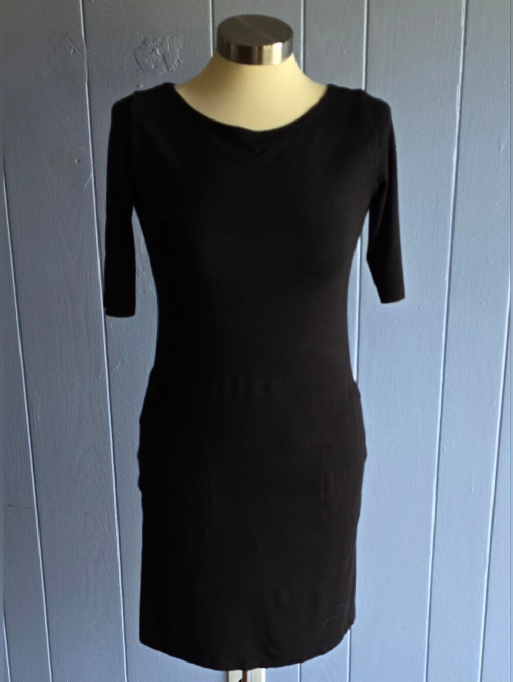 Yala Womens Fit & Flair Dress Black Side Pockets